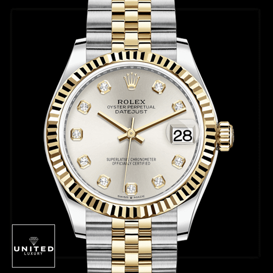 Rolex Datejust 278273-0020 Steel And Yellow Gold Silver With Diamond Dial Jubilee 