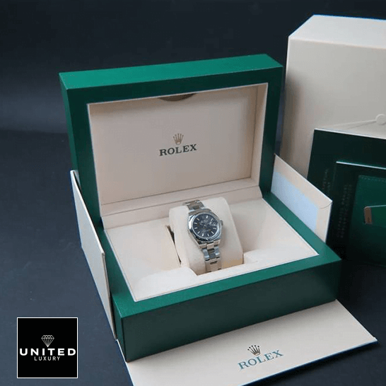 Rolex Datejust 279160 Oyster Stainless Steel Grey Dial  in the rolex box