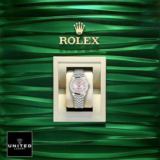 Rolex Lady-Datejust 279160-0013  Green Wave Background