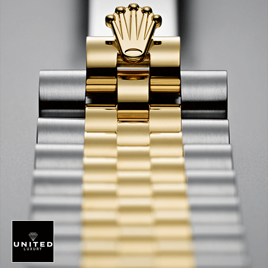 Rolex 279161 Steel Gold Automatic Jubilee  bracelet on the rolex logo