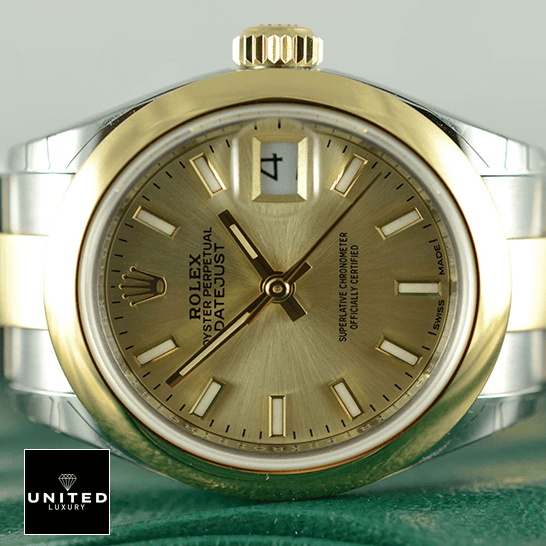Rolex Datejust 279163 Yellow Dial  on the rolex box