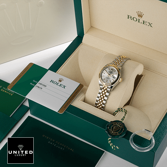 Rolex Lady-Datejust 279173-0019 Yellow Gold Jubilee  & Guarantee Card in the Rolex Box