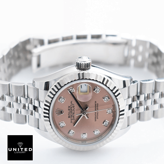 Rolex Datejust 279174 Diamond Pink Dial  white background