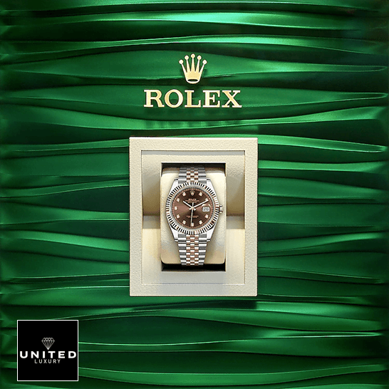 Rolex 126331 Chocolate Diamond Dial  green background
