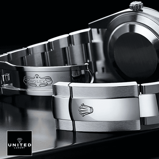 Rolex Datejust 179179  Open Fold Clasp on the Rolex Logo on the table