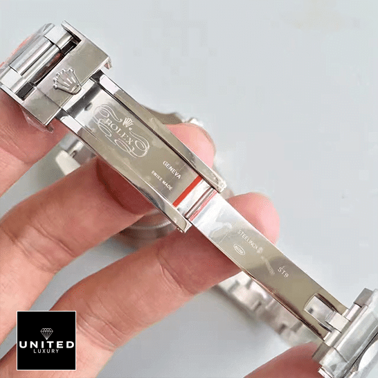 Rolex Datejust 36 Perpetual 116200 Oyster Bracelet  open fold clasp on the Rolex Logo