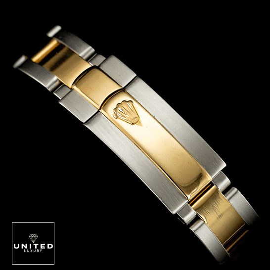 Rolex Datejust 179173 Stainless Steel Two Tone Bracelet Fold Clasp on the Rolex Logo 