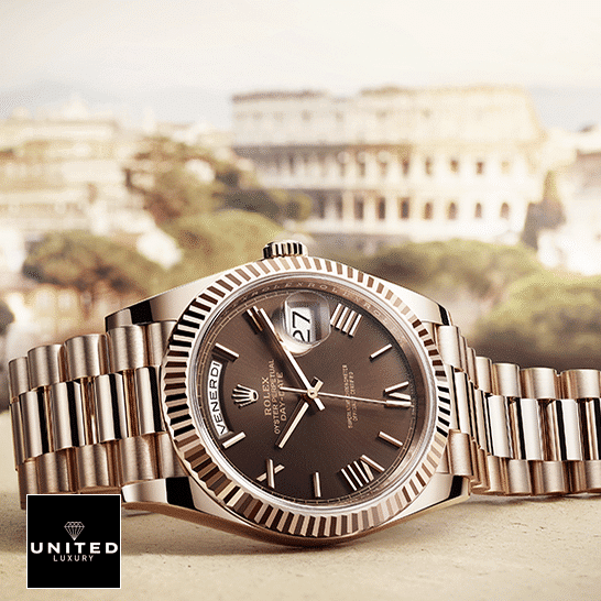 Rolex Day-Date 40 228235-0002  Stainless Steel Fluted Bezel