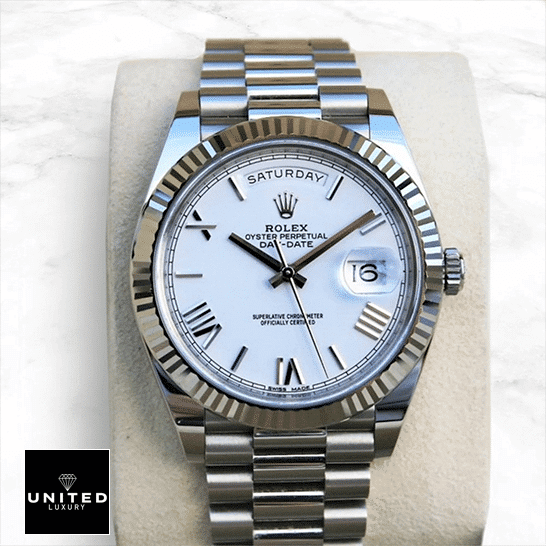 Rolex Day-Date 228239 White Romen Numerial  Watch