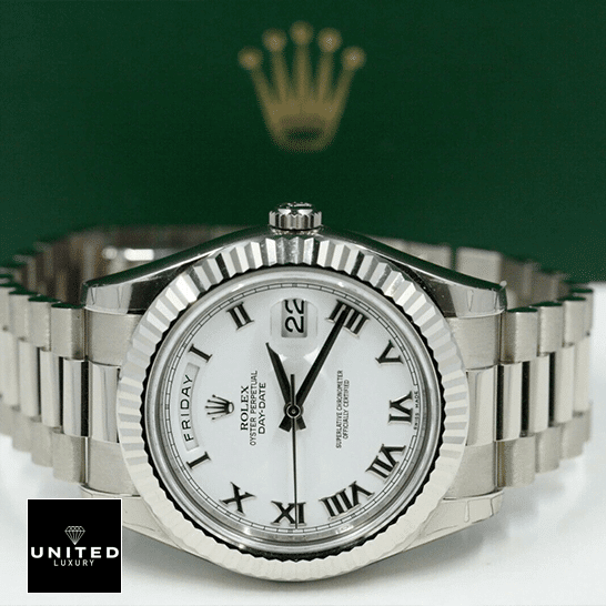 Rolex Day-Date II 218239  & Rolex Box background