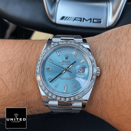 Rolex Day-Date 228396TBR001  on is arm