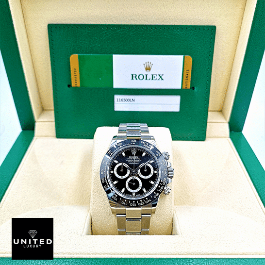 Rolex Daytona 116500ln-0002  in the Rolex Box and warranty card on the back
