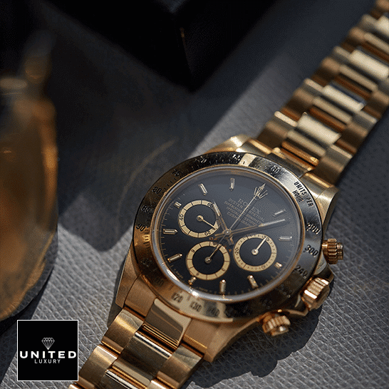 Rolex Daytona Cosmograph Yellow Gold Black Dial 16528 Oyster 