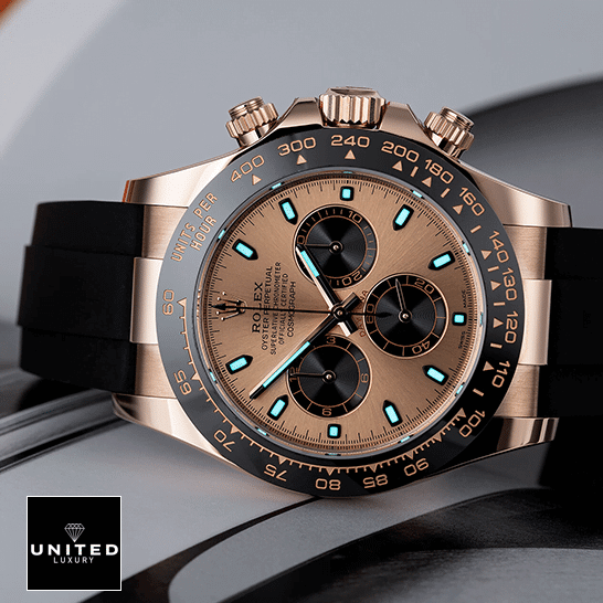 Rolex Daytona Cosmograph 116515LN Rose Gold Dial 1 Rolex Daytona Cosmograph 116515LN Rose Gold Dial Luminous Stick