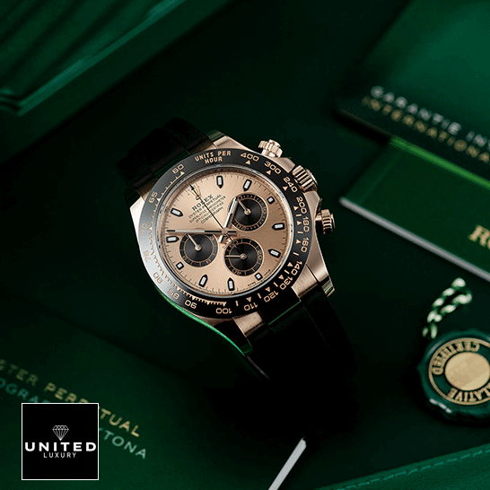 Rolex Daytona Cosmograph 116515LN Rose Gold Dial 2 Rolex Daytona Cosmograph 116515LN Black Bezel & Guarantee Card