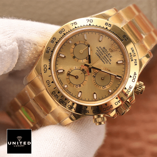 Rolex Cosmograph Daytona Yellow Gold Dial 116508-0013  on his hand