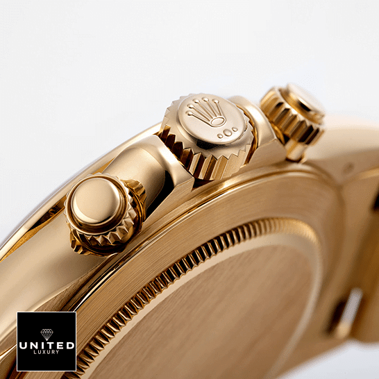 Rolex Daytona Chronograph 6 Rolex Daytona 116523 Yellow Gold Case Crown & Button Pusher