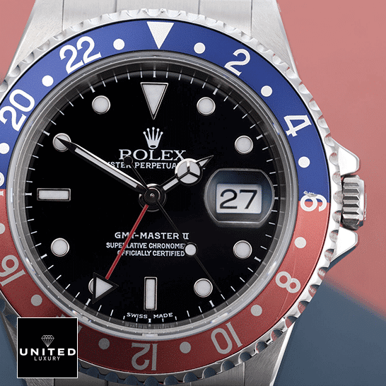 Rolex GMT-Master 116719BLRO-0001 Pepsi Red/Blue 2 Rolex GMT-Master Pepsi 116719BLRO-0001 Black Dial Close View