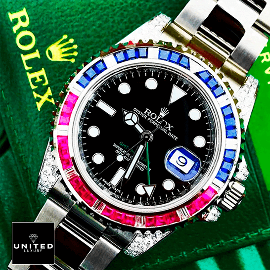 Rolex GMT Master II 116710 Blue-Red Gem-Set Bezel 