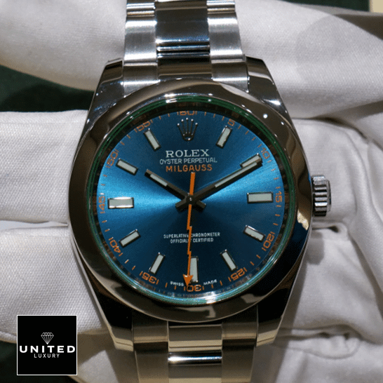 Rolex Milgauss 116400GV-0002 Blue Dial 4 Rolex Milgauss 116400GV-0002 Stainless Steel Case and Bezel