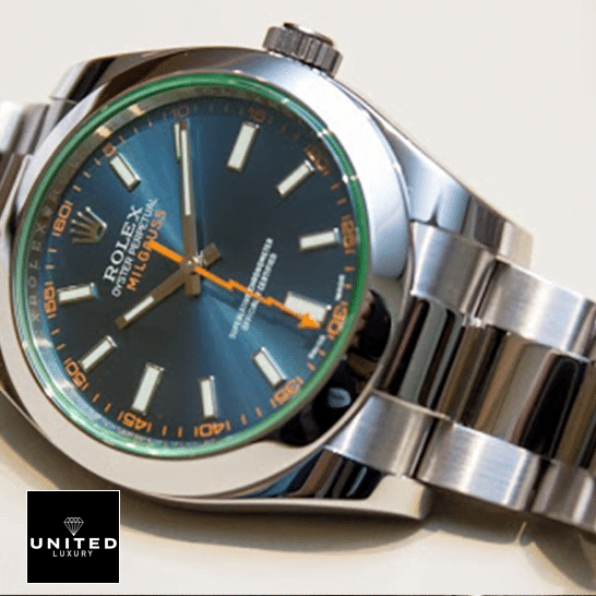 Rolex Milgauss 116400GV-0002 Blue Dial 8 Rolex Milgauss 116400GV-0002 Green Sapphire Crystal Stainless Steel Oyster Bracelet