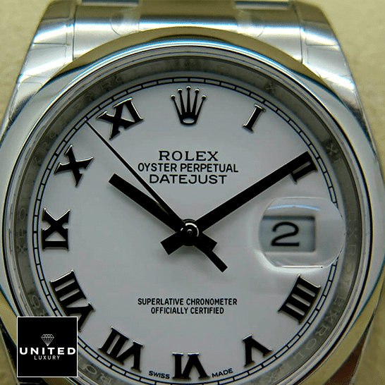 Rolex Perpetual Datejust 116200 White Romen Numerial Dial 