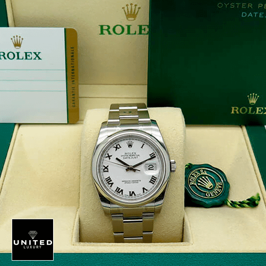 Rolex Oyster Perpetual Datejust White Dial 116200  & Guarantee Card in the Green Rolex Box