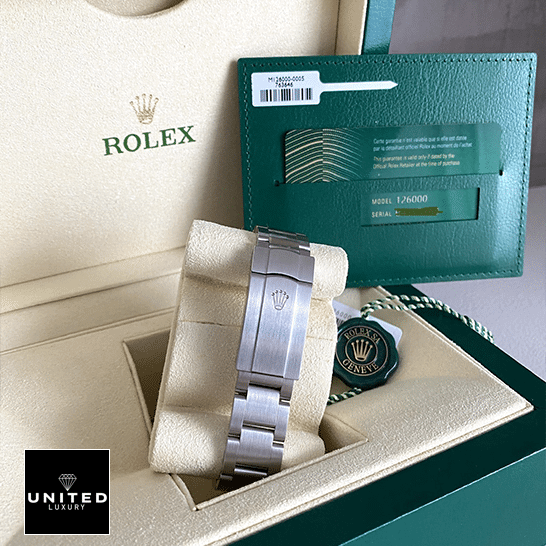 Rolex Oyster Perpetual 126000 Stainless Steel Oyster Bracelet & Guarantee Card in the Green Rolex Box