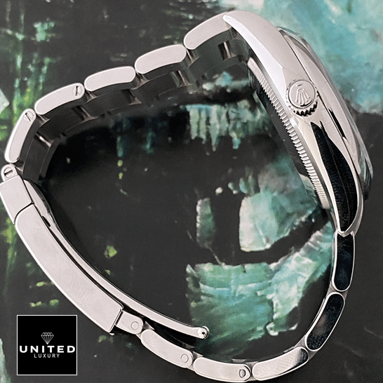 Rolex Oyster Perpetual 126000 Stainless Steel Case  Right Side Steel Crown Pusher