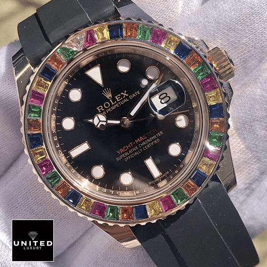 Rolex Perpetual Yatch Master Gem Set 116695  on the hand