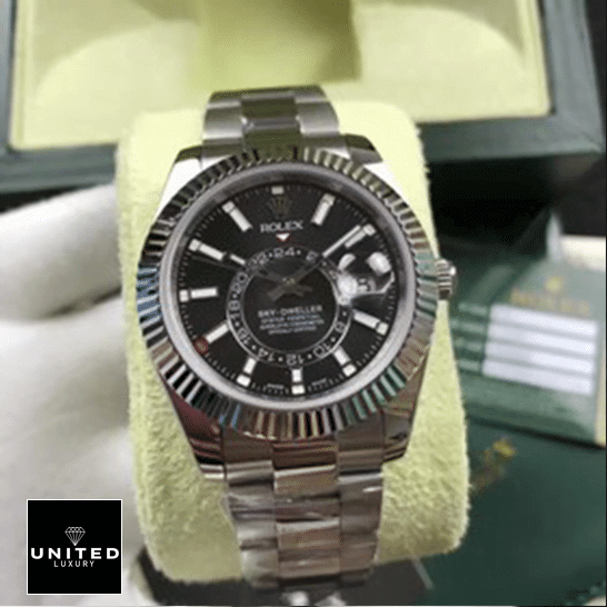 Rolex Sky-Dweller Black Dial Fluted Bezel 326934 