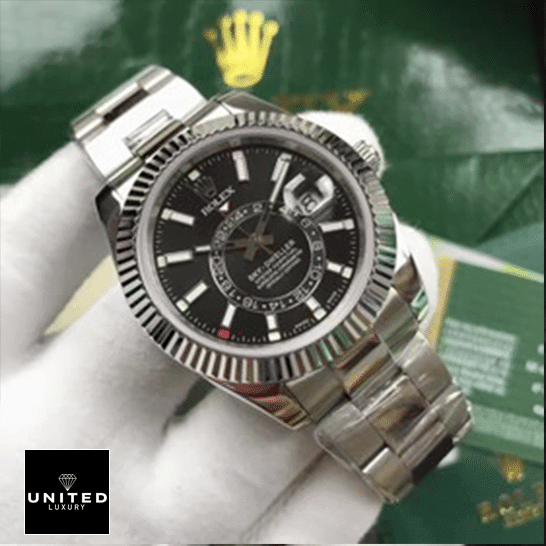 Rolex Sky-Dweller Black Dial 326934 Oyster  on his hands
