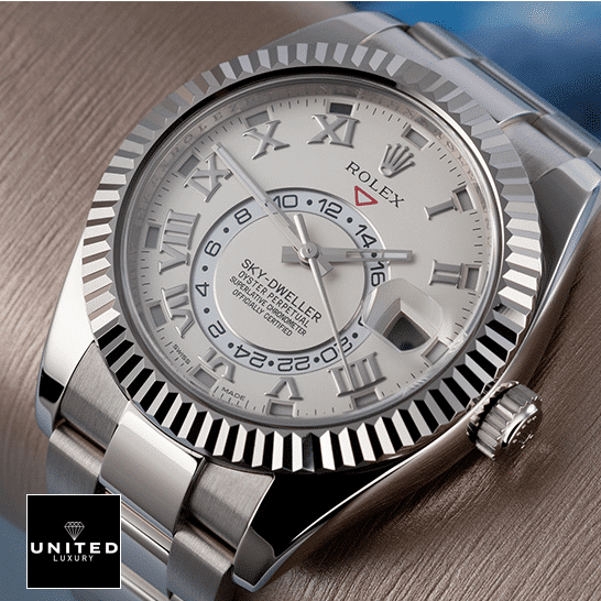 Rolex Sky-Dweller White Dial 326939 Oyster  on the table