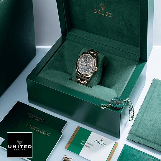 Rolex Sky-Dweller 326935-0007 Rhodium Dial  & Guarantee Card in the Green Rolex BOX