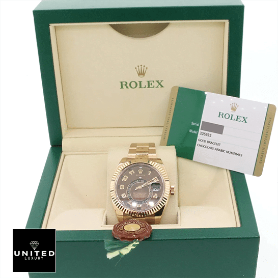Rose Gold Sky-Dweller 5 Rolex Sky-Dweller Chocolate Dial Rose Gold 326935-0003 Oyster in the Rolex Box