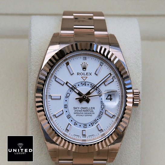 Rolex Sky-Dweller Rose Gold White Dial 326935-0005 