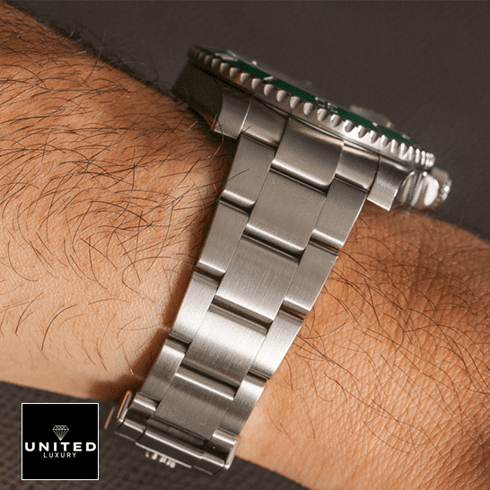 Rolex Submariner Hulk 116610LV S.Steel Oyster Bracelet  on his arm