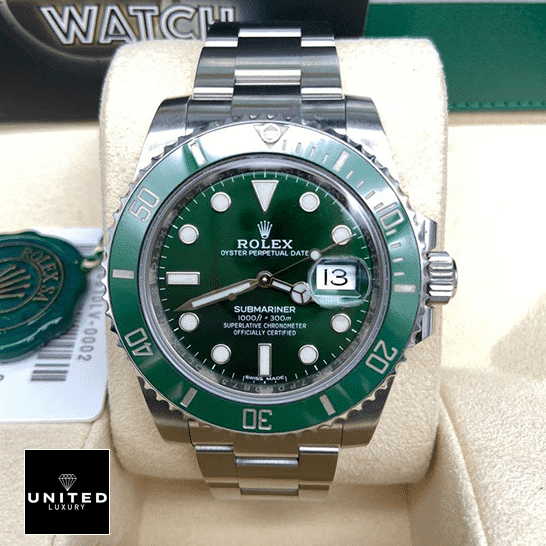 Rolex Submariner Hulk 116610LV Green Dial  in the Box