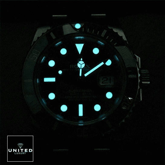 Rolex Submariner Hulk 116610LV Luminous Dial  Black Background