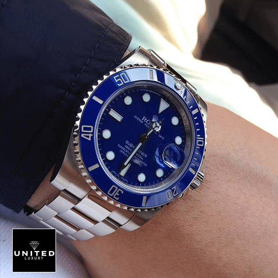 Rolex Submariner Blue Dial 116619lb-0001  on his arm