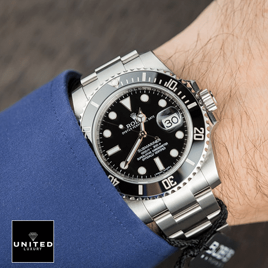 Rolex Submariner Black Dial Ceramic 116610ln-0001  on his arm