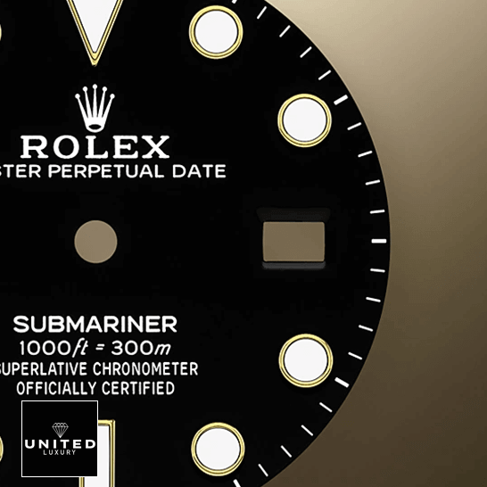 Rolex Submariner Date 16803 Black Dial  close dial view