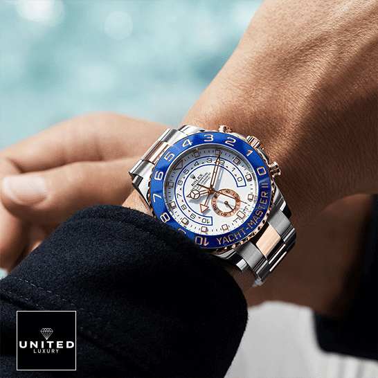 Rolex Yacht Master 116681 II  black shirt at the wrist