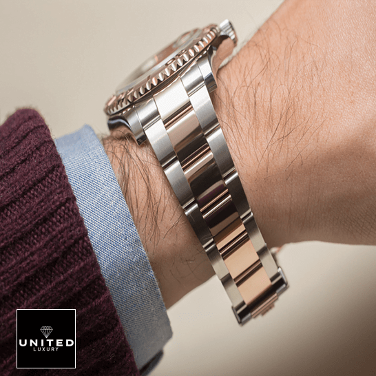 Rolex 116621 Oyster Rose Gold  on the man wrist