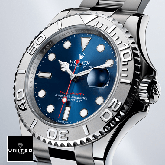 Rolex Yacht-Master Automatic 2 Rolex Yacht Master Blue Dial Steel Platinum white background