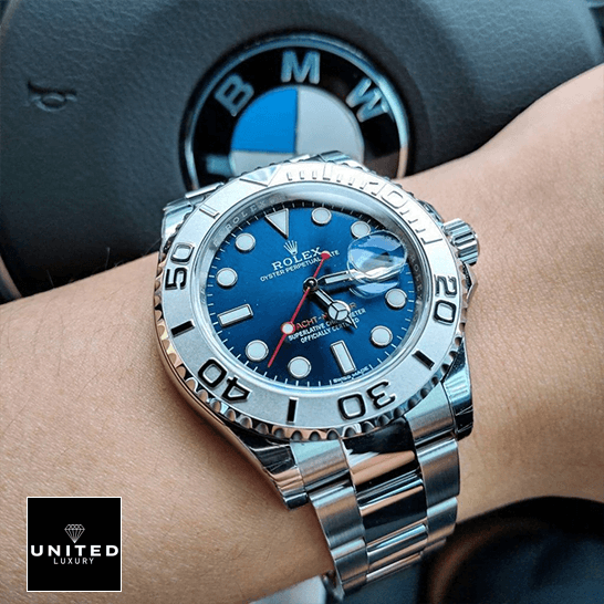 Rolex Yacht-Master Automatic 4 Rolex Yacht Master 116622 Platinum Blue Dial bmv steering wheel
