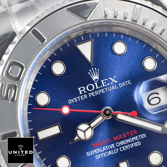 Rolex Yacht-Master Automatic 5 Rolex Yacht Master 116622 Blue Dial close view