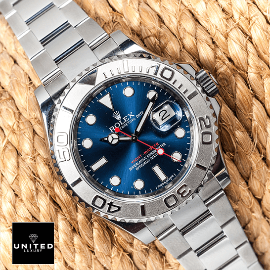 Rolex Yacht-Master Automatic 6 Rolex Yacht Master 116622 Blue Dial Platinum on the rope