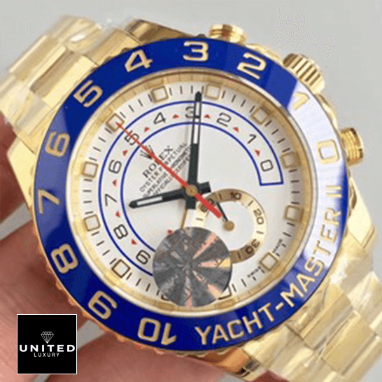 Rolex Yatch Master 116688 II Yellow Gold White Dial  on the ahnd