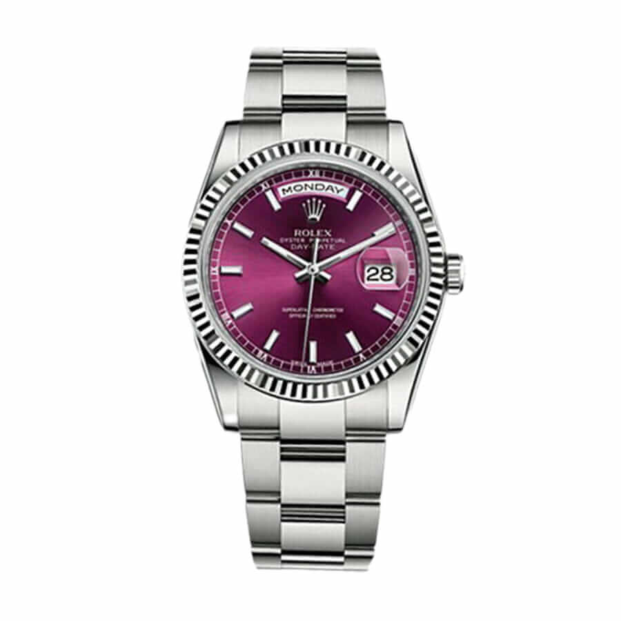 rolex-day-date-white-gold-red-dial-steel-watch